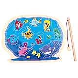 Jouet optimal pour les enfants liés à la nature : ce jouet pour enfants avec canne magnétique au motif bleu marine est un jouet populaire pour l'apprentissage quotidien de différentes capacités.