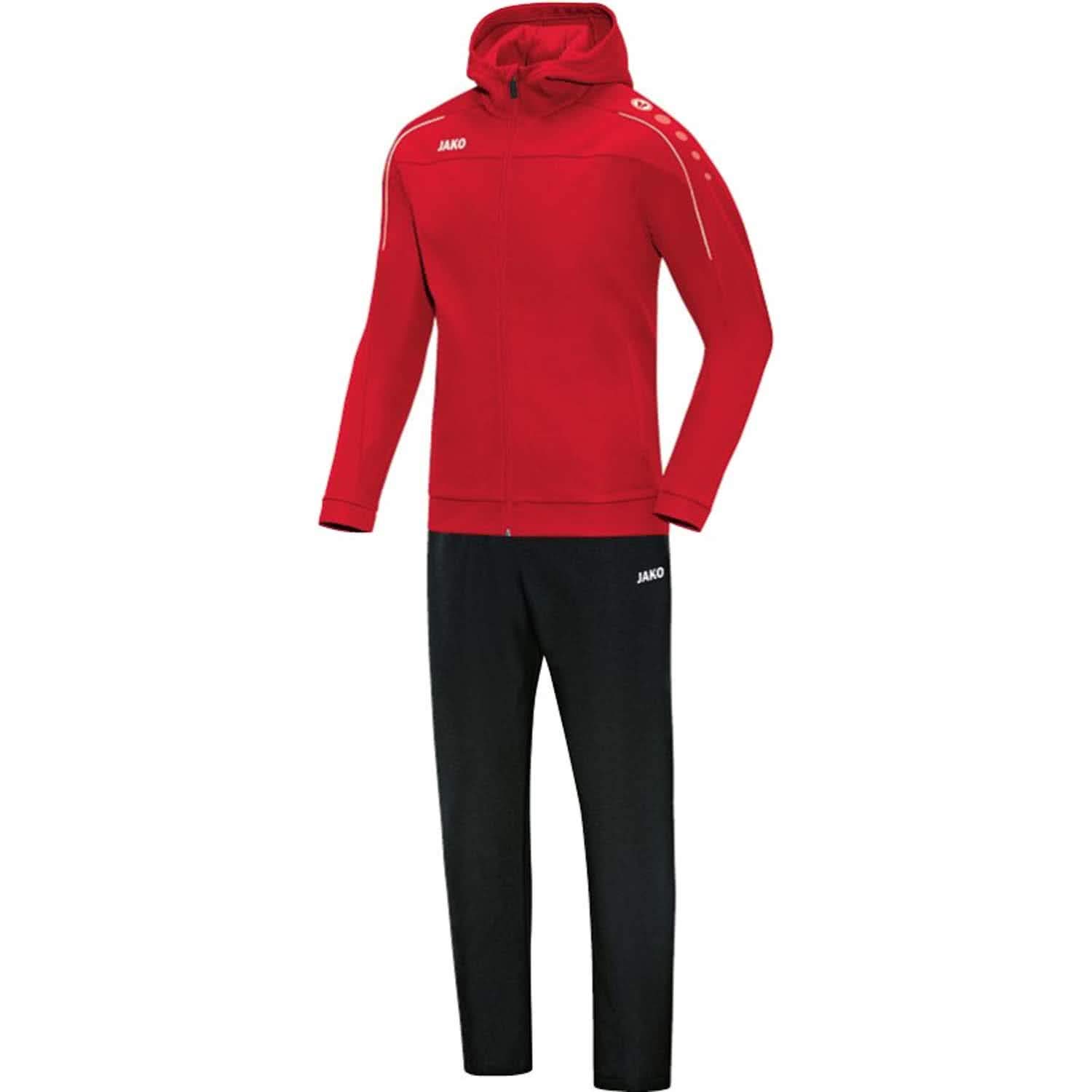 JAKO Women's Classico Met Capuchon Pr Tracksuit, Red, EU 48
