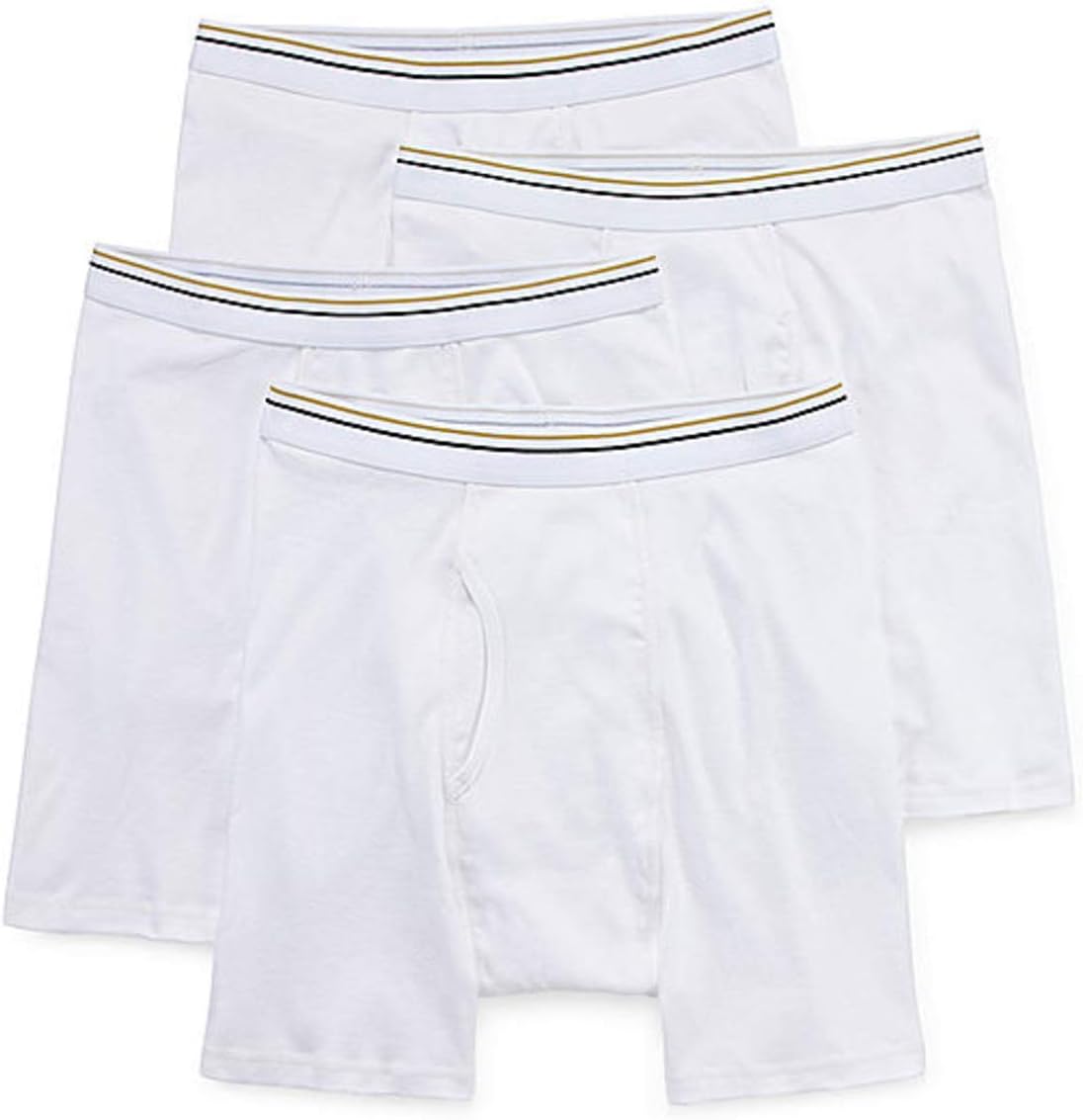 4 Pack Boxer Briefs 100% Cotton (Small, White)
