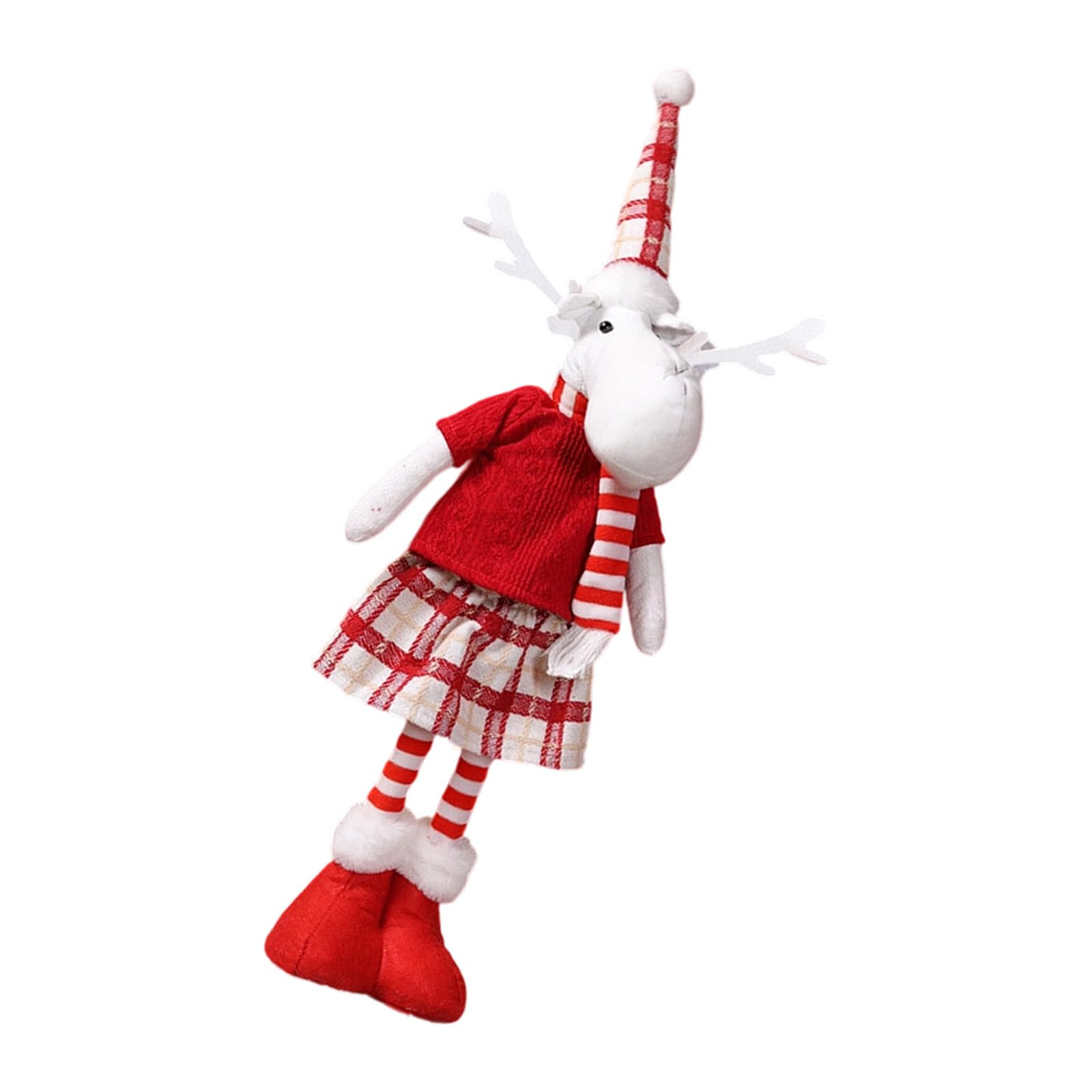 HZBB Telescoping Christmas Decors Santa Snowman Deer Polyester Statue Storage Festival Table Centerpieces Festival Stretch Doll Ornament