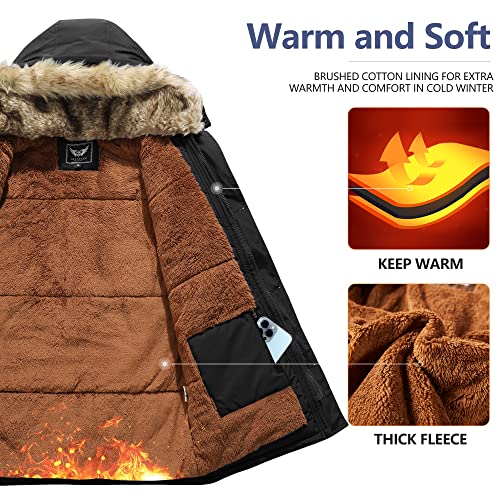 Jyg Men's Winter Thicken Coat Warm Parka Jacket Puffer Jacket With Removable Hood (Black,M) #TOP2