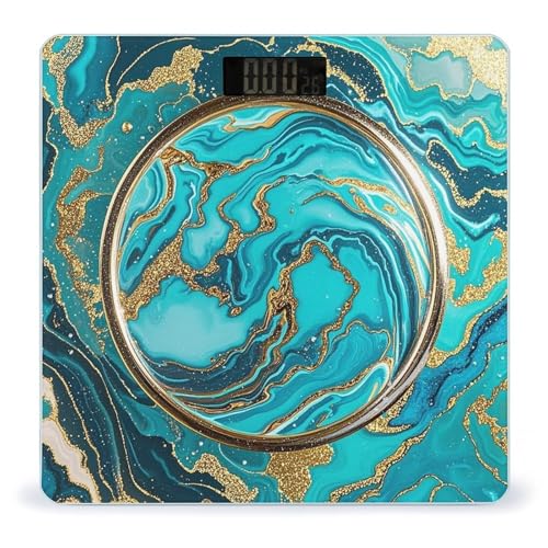 Báscula Digital de Vidrio Templado Turquesa con Pantalla LCD miniatura 1