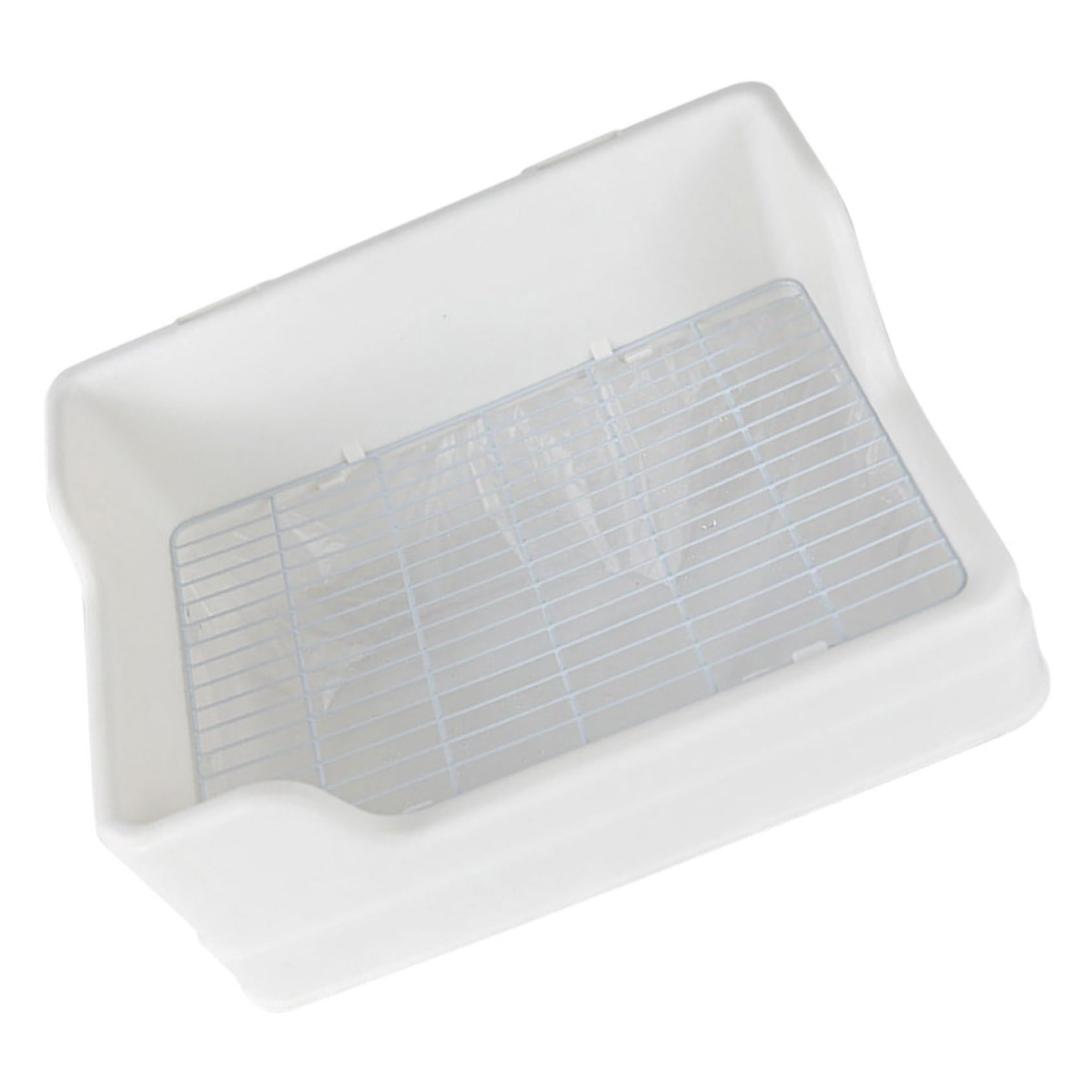 Lettiera per Conigli in Plastica Bianco Parti Separate, Facile da Pulire, Vasino Trainer per Animali Domestici in Gabbia Antiribaltamento