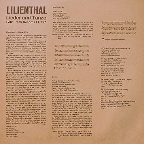 Lilienthal - Lieder & Tänze - Folk Freak - FF1001