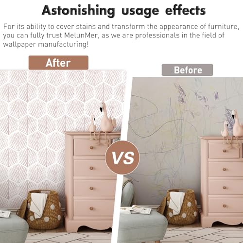 Image of MelunMer Modern Peel and Stick Wallpaper Boho Contact Paper 17.3''x393''