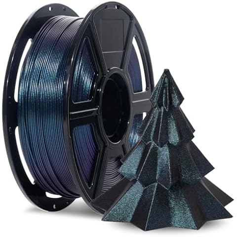 FLASHFORGE Rapid PETG Filament 1.75mm Burnt Titanium, 600mm/s Fast Printing, 3D Printer Filament 1kg Spool, Dimensional Accuracy +/- 0.02mm, Changing Colors with Light, Perfectly Hide The Layer Line Cover