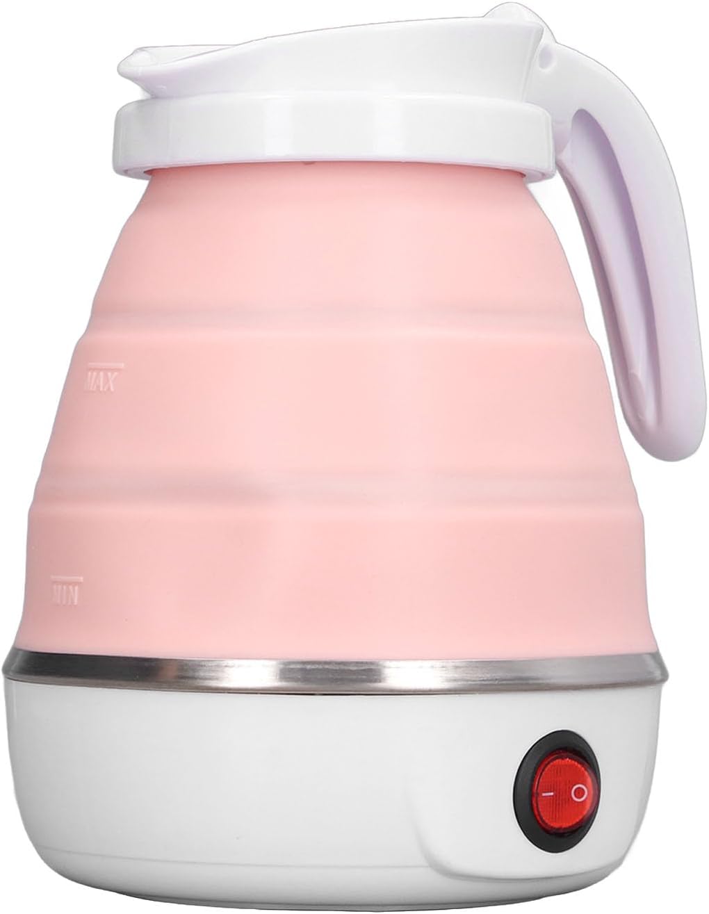 Foldable Travel Electric Kettle, Quick Boiling Folding Electric Kettle for Office (Pink)