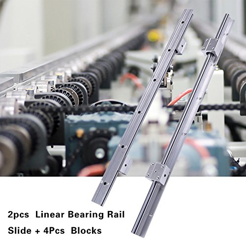 2 szt. SBR12-600 mm 12 mm wałek prowadnicy liniowej łożyska szyny + 4 szt. bloki SBR12UU do drukarki 3D i maszyn CNC