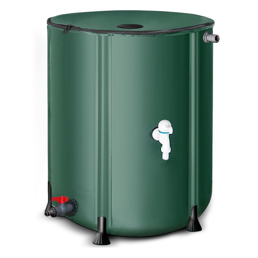 Depósito de recolección de agua de lluvia con grifo, ideal para jardín, riego, uso al aire libre y agua Sto (500 L)
