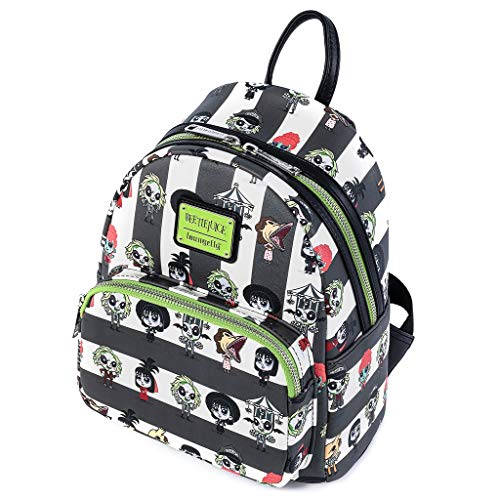 Loungefly Beetlejuice Chibi All Over Print Womens Double Strap Shoulder Bag Purse3