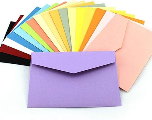 AKOAK Paquete de 60 sobres de colores en blanco, sobres para tarjetas bancarias, tarjetas de felicitación, mini sobres para tarjetas de regalo,