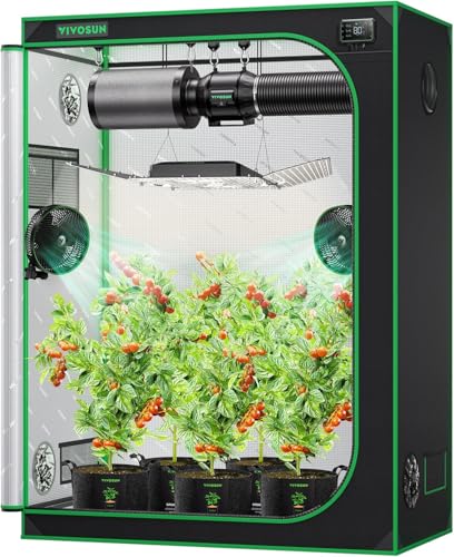 VIVOSUN Tente de Culture 150x80x200cm, Tente de Croissance Intérieure en Mylar Hautement Réfléchissant avec Fenêtre D'observation et Bac de Fond pour Système de Culture Hydroponique en Intérieur