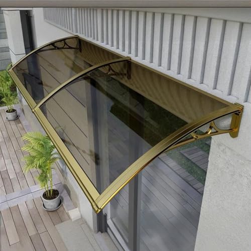 Toldo marrón para ventana y puerta que protege tu porche y terraza de la lluvia