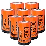 Picture of DULEX 8-Pack 3.7V 800mAH 123A Rechargeable Batteries Replacement CR123A Lithium Batteries Compatible with Arlo VMS3130 VMC3030 3200 3330 3430 3530 Security Cameras, Alarm System, Flashlight