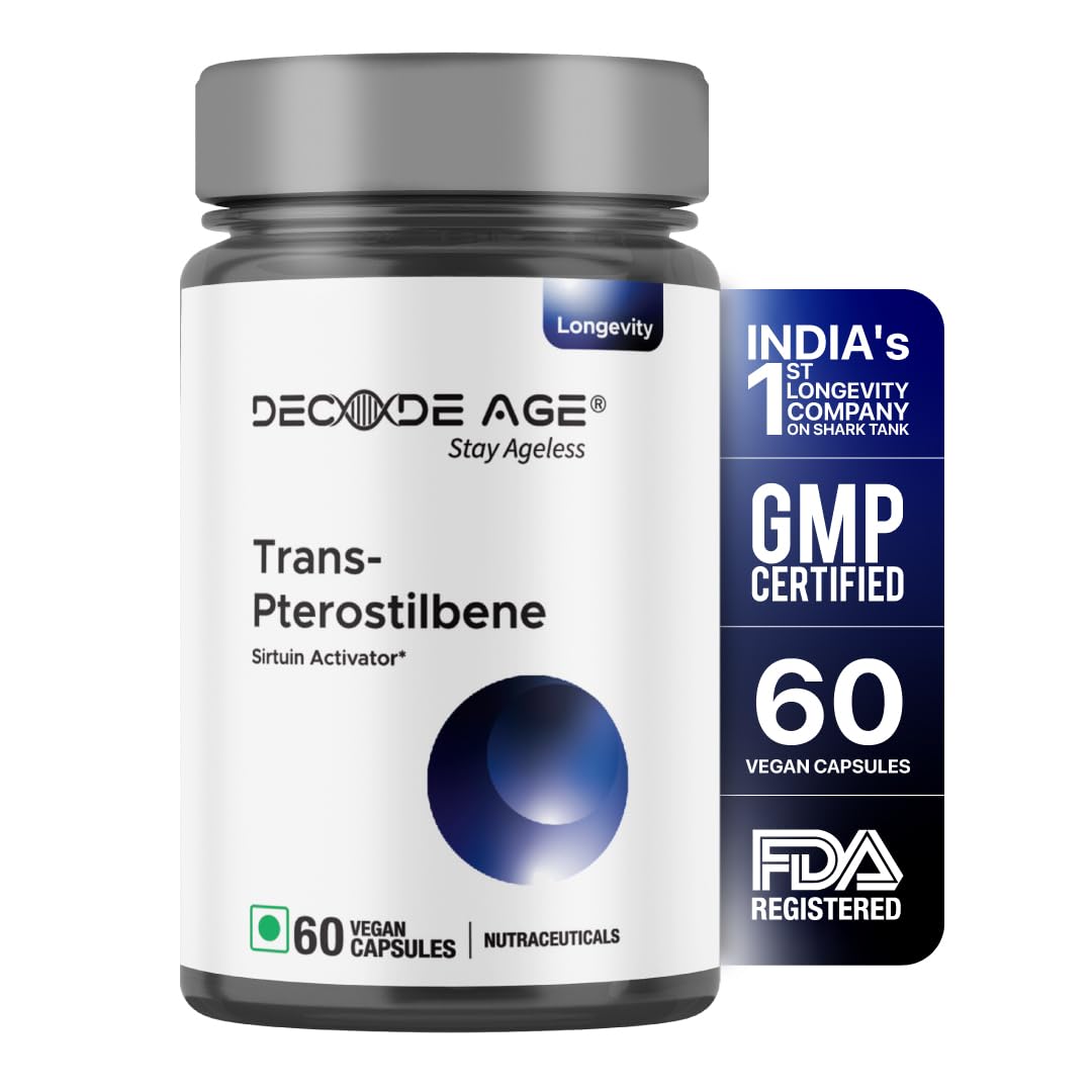 Decode Age 99% Pure Trans-Pterostilbene | Potent Antioxidant | High Bioavailability | Promotes Healthy Ageing | Skin Health| 60 Vegan Capsules (B0CQ2RMMGT) Amazon Price History, Amazon Price Tracker
