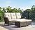 Rilyson Outdoor Furniture Set, 5-Piece Patio Rattan Wicker Sectional Sofa Set with 3-Seat Couch, 2 Armchairs, 2 Ottoman Footrests for Patio Conversation (5 PC,Brown/Beige)