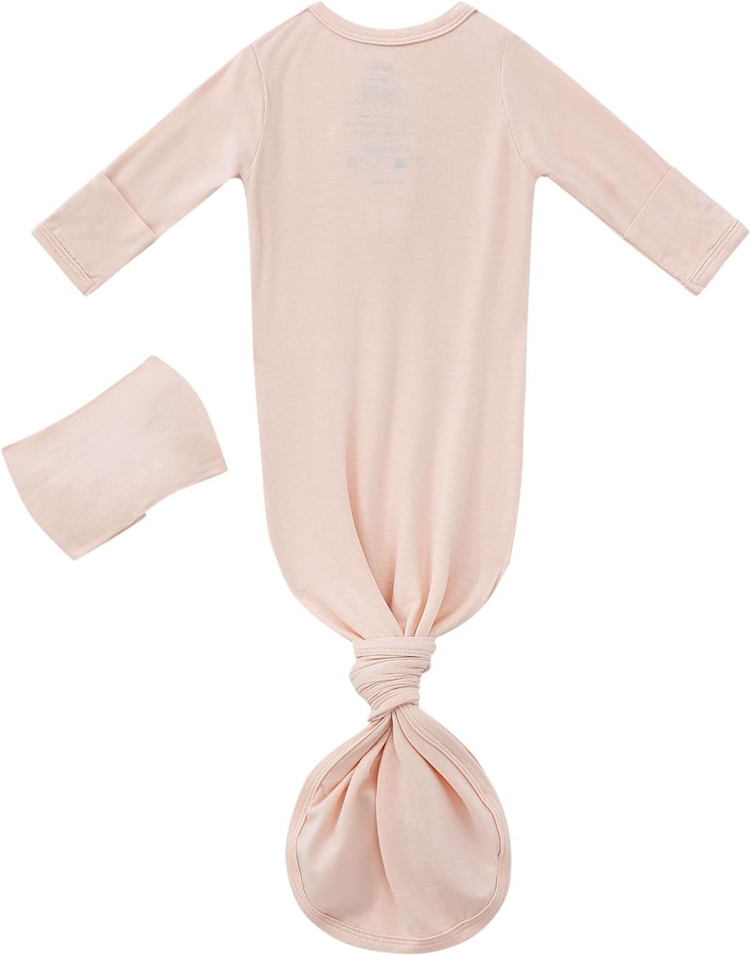 Newborn Baby Girls Knotted Gown Headbands Set Soft Viscose from Bamboo Infant Sleeper Baby Sleep Gown with Mittens