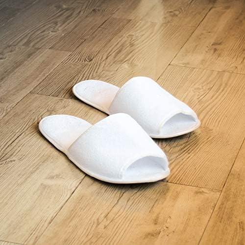 ELCOHO 6 Pairs Unisex Open Toe Slippers White Washable Slippers Fit Most Men and Women for Spa, Hotel, Party Guest and Travel