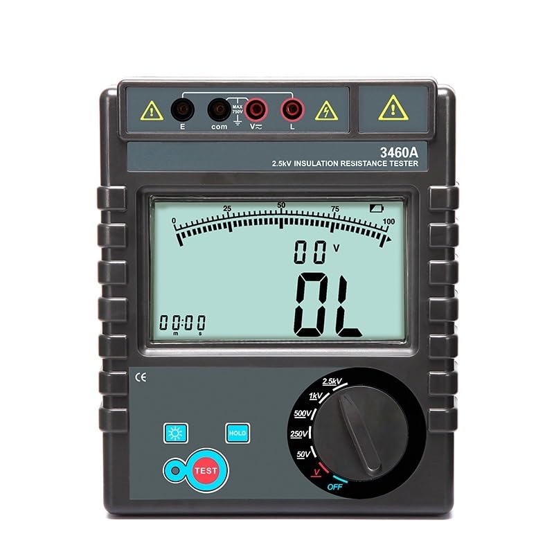 5 Gears Electronic Insulation Resistance Tester Up to 5KV,0.1MΩ- 400GΩ