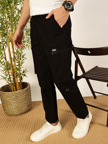 Image of Thomas Scott Men's | Solid | Light Weight | Breathable Fabric | 2 Zipper Pockets | Mid Rise | Regular Fit | Cotton Blend | Button Waist | Chino Trouser | Pants