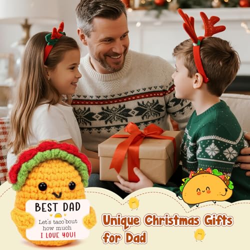 Dad Gifts Christmas Birthday Father Gift from Daughter Son, Best Dad Ever Happy Birthday Fathers Day Ideas, Funny Handmade Crochet Bonus Step Dads I Love You Daddy Eater Christmas 2025 Present — view 2