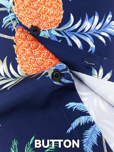 Image of Yoimira Hawaiian Shirts for Men, Print Mens Casual Short Sleeve Button Down Shirts Floral Aloha Beach Shirt
