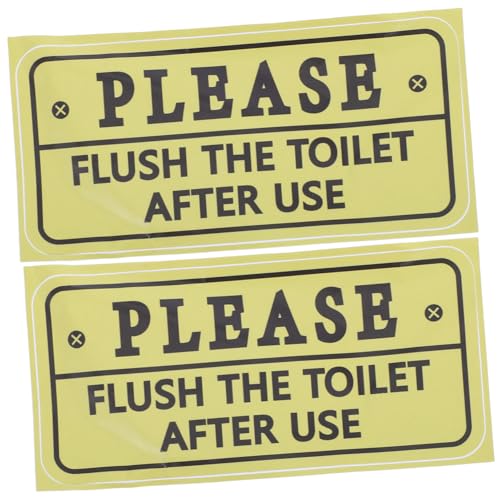 Uonlytech 2pcs Flush Toilet Reminder Decal Bathroom Etiquette Sticker for Home Office Public Restrooms Promotes Cleanliness and Easy Removal