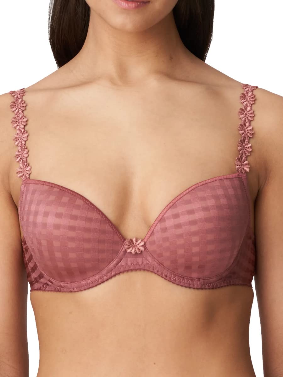 Marie Jo Runder Schalen-BH mit tiefem Steg Avero, Größe 70E, Wild Ginger, Blümchen Träger, 2 Haken/Ösen Verschluss