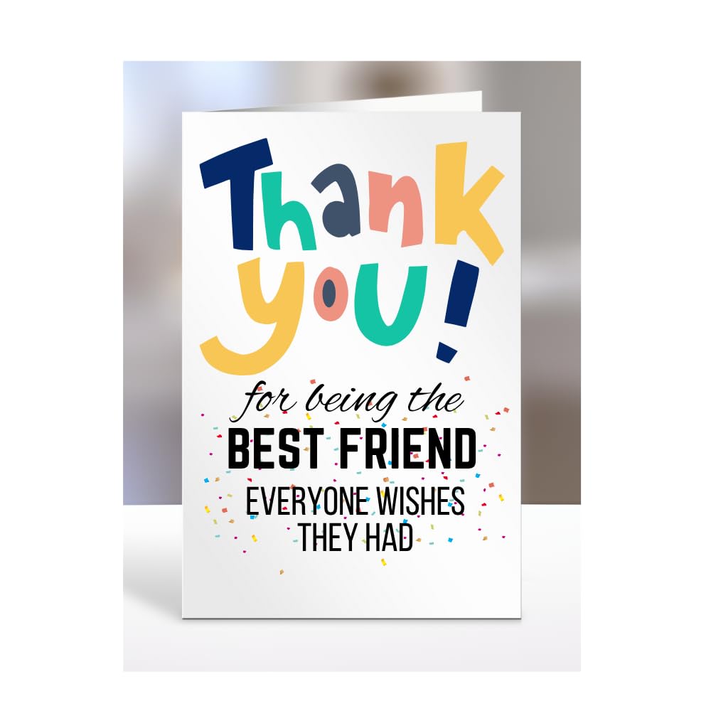 Card for Best Friend, Birthday Gifts for Men or Women, Him, Her, Presents for Christmas, Thank You for Being The Best Friend everyone wishes they had, Appreciation, A5-90_16