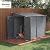 Outsunny 4.6' x 9' Steel Outdoor Storage Shed, Lean to Shed, Metal Tool House with Foundation Kit, Lockable Doors, Gloves and 2 Air Vents for Backyard, Patio, Lawn, Gray