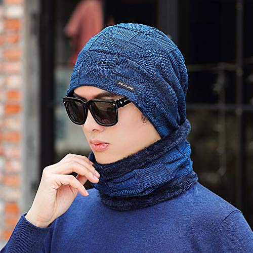 Bonnet outdoor hat pour la randonnée et le cyclisme hivernal avec écharpe et doublure épaisse