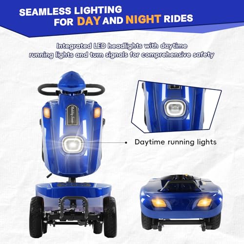 Image of Heavy Duty Mobility Scooter for Adults & Seniors, 500W Motor, 20 /30 Miles Long Range, 450 LBS Capacity, Removable Lithium Battery, 10 inch All-Terrain Tires, with Windshield & Suspension