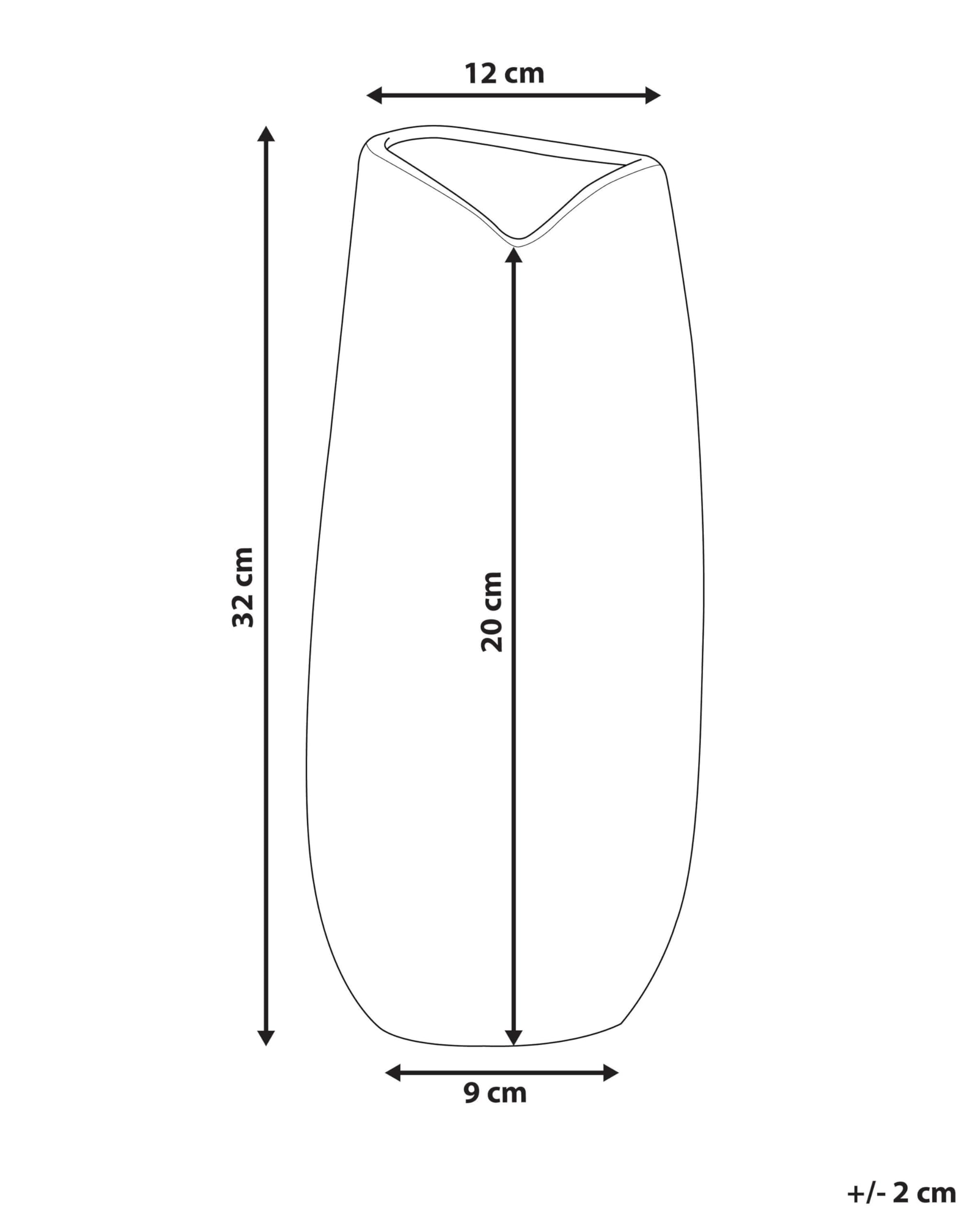 Jarrón decorativo de mesa de gres plateado 32 cm glam