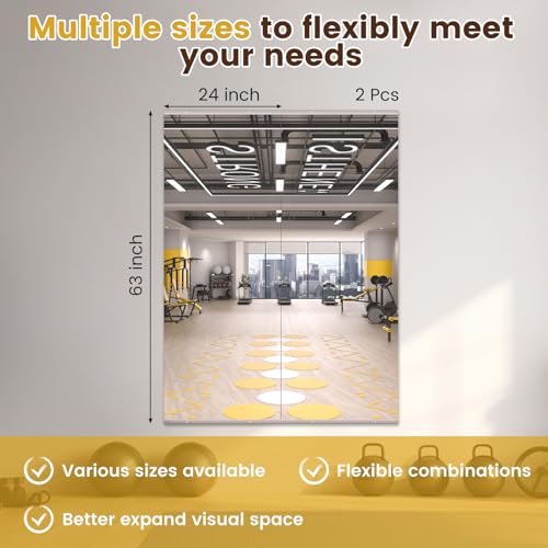 Image of LOAAO Home Gym Mirror, 63 inchx24 inch, 2 PCS