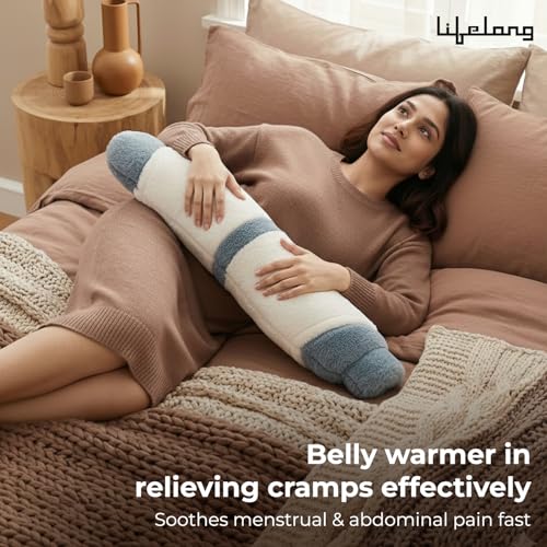 Image of Lifelong Hot Water Bottle 2000 ml with Washable Fur Cover | Hand, Belly & Full Body Warmer for Pain Relief & Period Cramps | Extra Long Bed Bottle for Women & Men |Back Neck Shoulder Warmer (LLEHWB09)