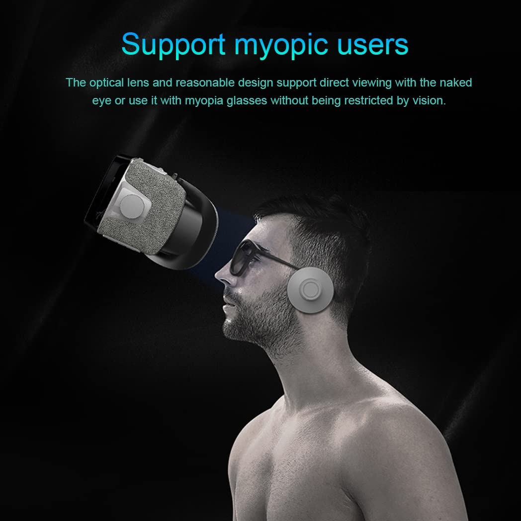 Gafas de Realidad Virtual, 3D VR Gafas con Controlador Bluetooth para Juegos Visión Panorámico VR Glasses para iPhone 13 Pro Max/13 Pro/13/12/11, para Samsung Galaxy S21, Huawei, Xiaomi