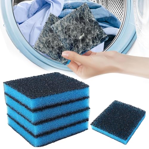 5 Bolas para Lavadora Atrapa Pelos de Mascotas, Esponja Quita Pelos Lavadora Reutilizable para Ropa y Edredones, Bolas Secadora de Ropa para Eliminar Pelusas de Perros y Gatos, 11x10x2cm, Negro y Azul