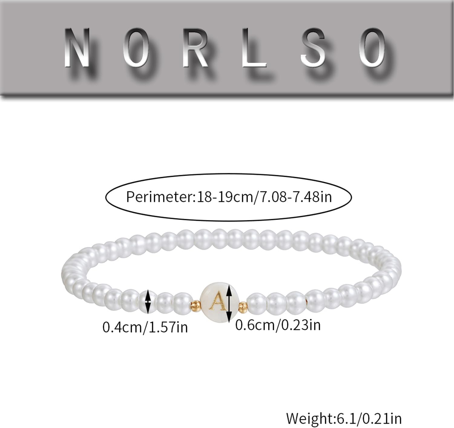 Dainty Pearl Bracelet for Women 26 Letters Bracelet Initial Bracelet Adjustable Letter A-Z Charm Bracelet Gold Beads Bracelet Personalized Birthday Jewelry for Women - Image 4