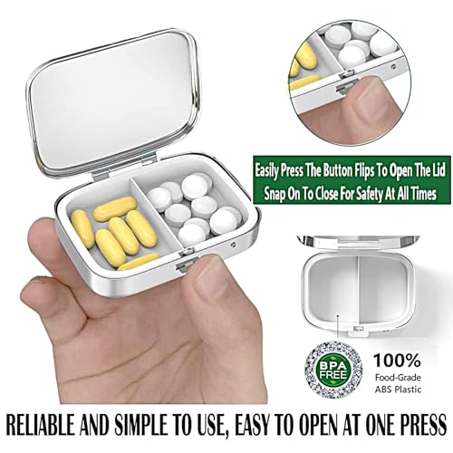 Petite boîte à médicaments rétro ABLESKY avec miroir pour éviter les oublis - 7