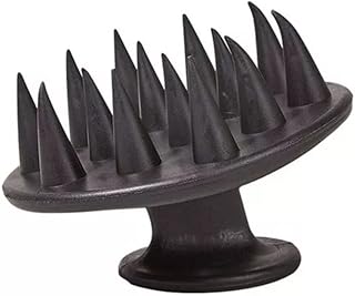 UKD Escova de Cabelo em Silicone com Massagem de Couro Cabeludo para Banho - Promove Circulação Sanguínea e Produz Espuma Rica - Preta - Adultos