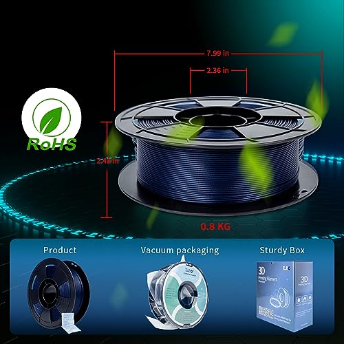 Image of ZIRO Carbon Fiber PLA Filament 1.75mm, Tough CF-PLA 3D Printer Filament, Reinforced Material 0.8KG, 15% Carbon Fiber Contained, Fits for Almost All FDM 3D Printers, 1.76lbs, Navy Blue