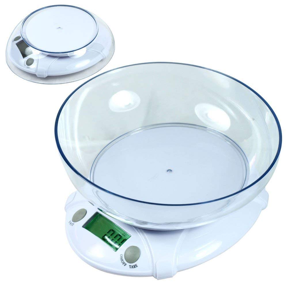 MOSHTU B09 Electronic Digital Personal Kitchen Weighing Scale with Bowl Upto 7 KGs Battery Operated 1 g-7 Kg Displays Unit with Measure Bowl for Home, Shop and Workshop (Multicolour)-image-9