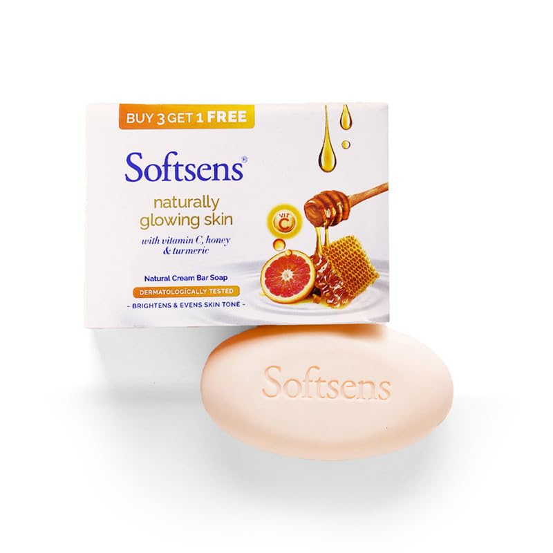 Naturally Glowing Skin Cream Bar Soap | Parabens, Sulphates Free Soap (100g x 4)