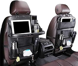 Car Backseat Organizer with Purpose Holder Car Organisers iPad Toys Books Tissues Drinks Foldable Table Tray Travel Accessories Car Storage Interior Accessories (1pc)