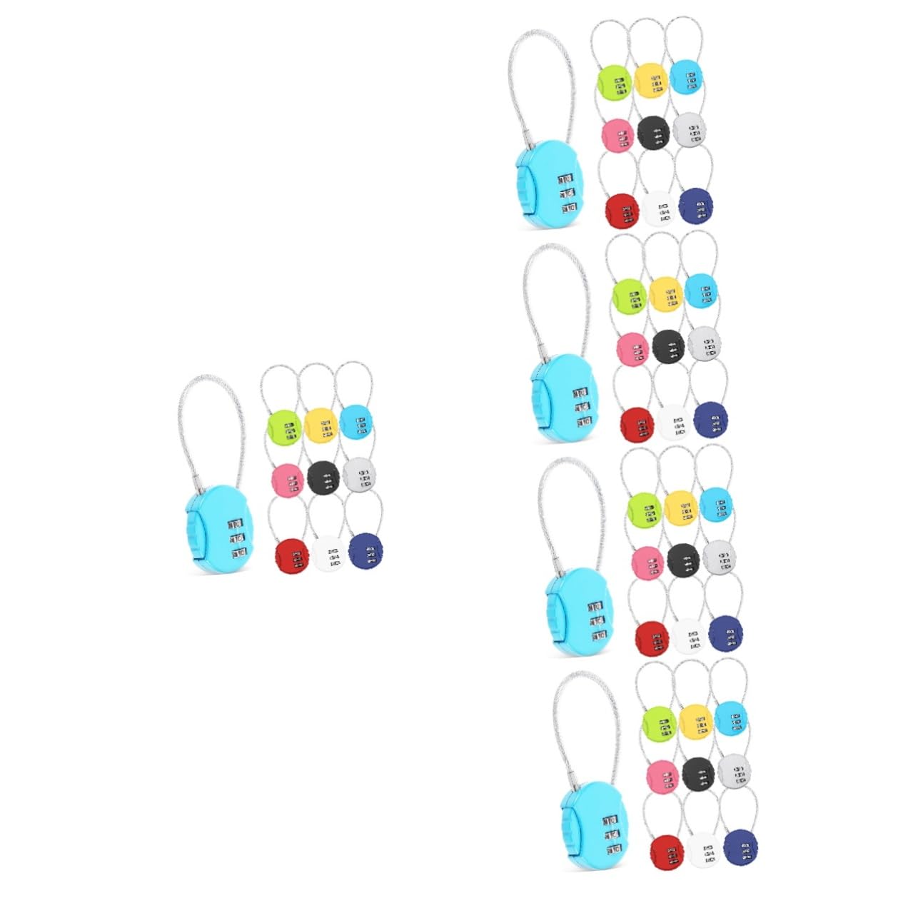 NUOBESTY 5 set Lucchetto Con Corda In Acciaio Numero Lucchetto Da Viaggio Per Valigie Per Valigie Con Codice Per ie Per 10 pezzi * 5
