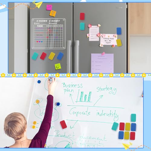 Image of 24Pcs Strong Magnetic Dry Erase Eraser, Classroom Must Haves, Rectangle | 4 Color Mini Whiteboard Eraser, Classroom Essentials for Kindergarten, Prek, Elementary, Office
