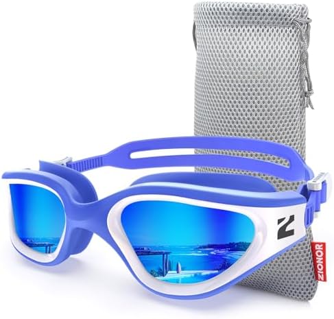 ZIONOR G1 NEW Polarisierte Schwimmbrille für Erwachsene Damen Herren | Beschlagfrei, 100% UV-Schutz, wasserdicht & verstellbares Nasenstück