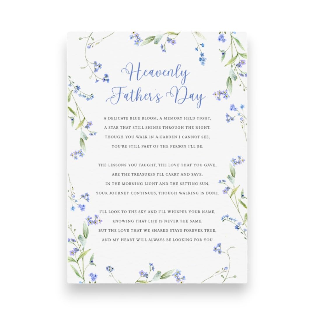 To Dad on Fathers Day Grave Card Personalised, Waterproof Laminated Fathers Day Memorial Card for Graveside, WITH HOLDER STAKE