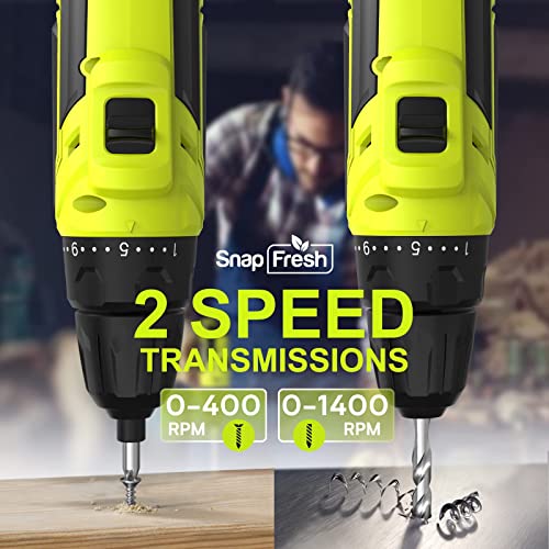 Akku-Bohrschrauber - 20V mit Akku & Ladegerät, Schlagbohrschrauber Set für Zuhause, Bohrschrauber stufenloser Geschwindigkeitsregelung, elektrische Bohrmaschine Combo Kit (Akku Ladegerät enthalten) – Bild 4