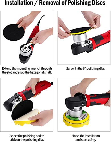 Silvel Buffer Polisher, 6 Inch Dual Action Buffer For Car Detailing, 6 Variable Speed Random Orbital Car Buffer Waxer Kit For Waxing, Buffing, Polishing #TOP1